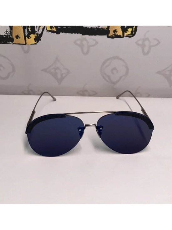 New Authentic Bottega Veneta BV0242S 003 Sunglasses – Blue Pilot Aviator main image 12